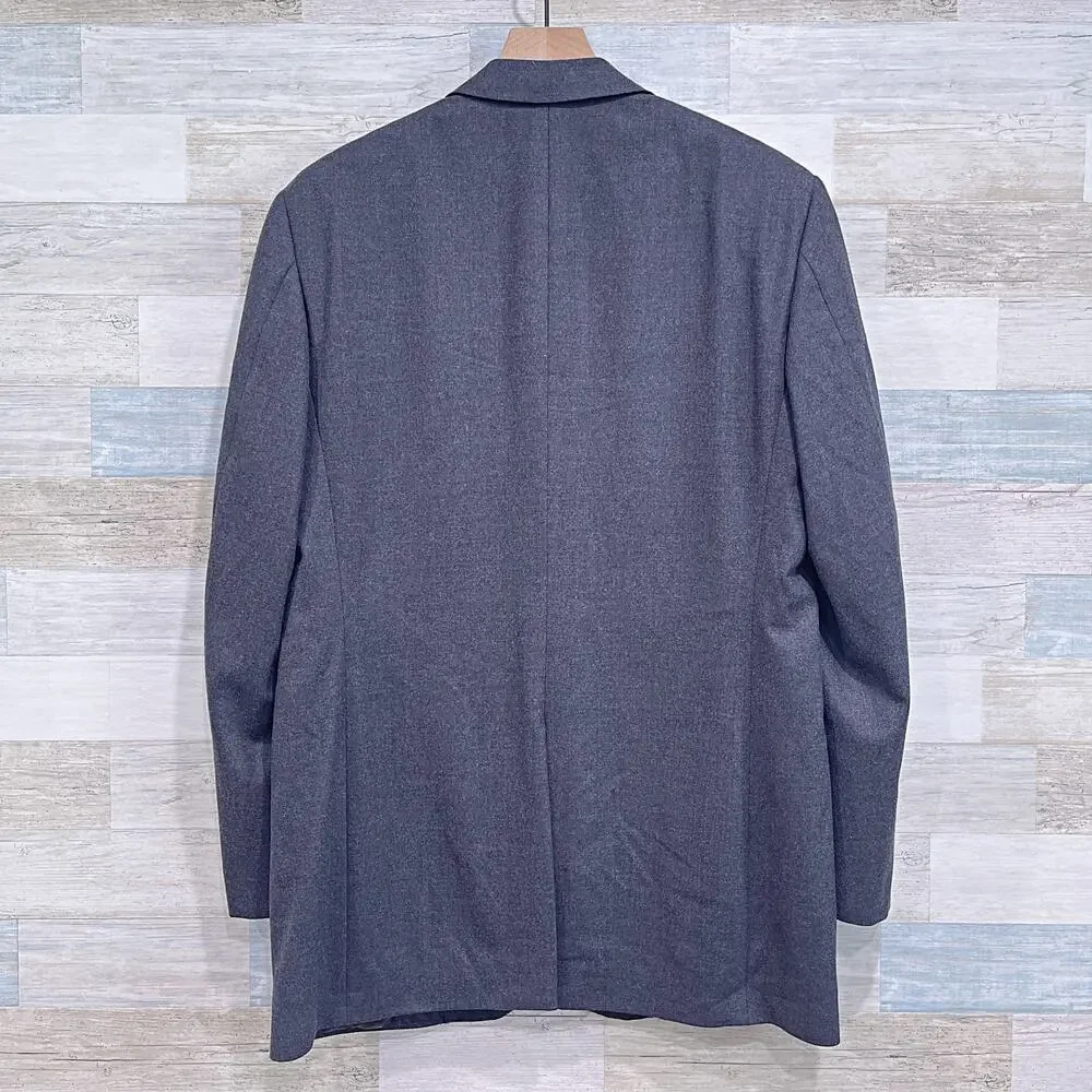 Brooks Brothers Stretch Flannel Wool Suit Gray Two Button Mens 42L 34x32 Pleated